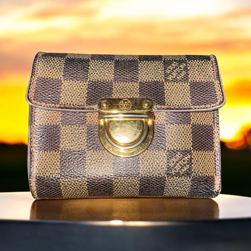 LOUIS VUITTON Brown Tri-Fold Wallet Portefeuille Koala Damier Wallet EUC